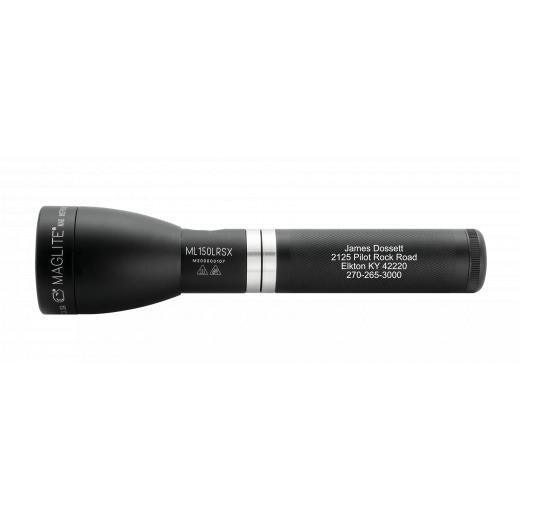 ML150LRSX Rechargeable LED Fast-Charging Flashlight - Matte Black - Custom Tactical Engraving