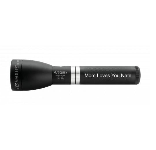 ML150LRSX Rechargeable LED Fast-Charging Flashlight - Matte Black - Custom Tactical Engraving