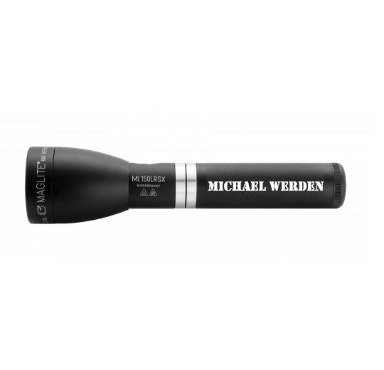 ML150LRSX Rechargeable LED Fast-Charging Flashlight - Matte Black - Custom Tactical Engraving