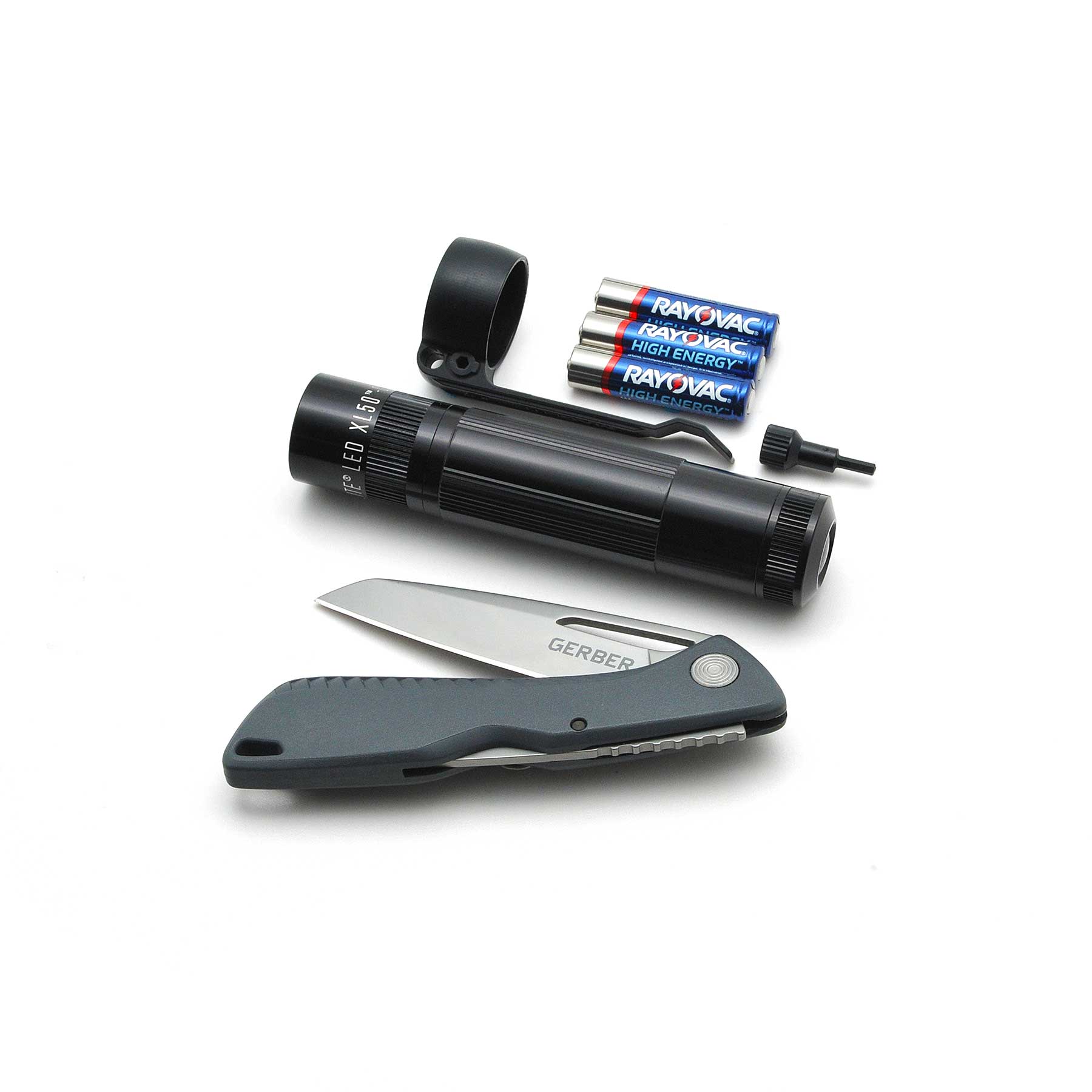 Maglite XL50 Flashlight / Gerber Sharkbelly Knife