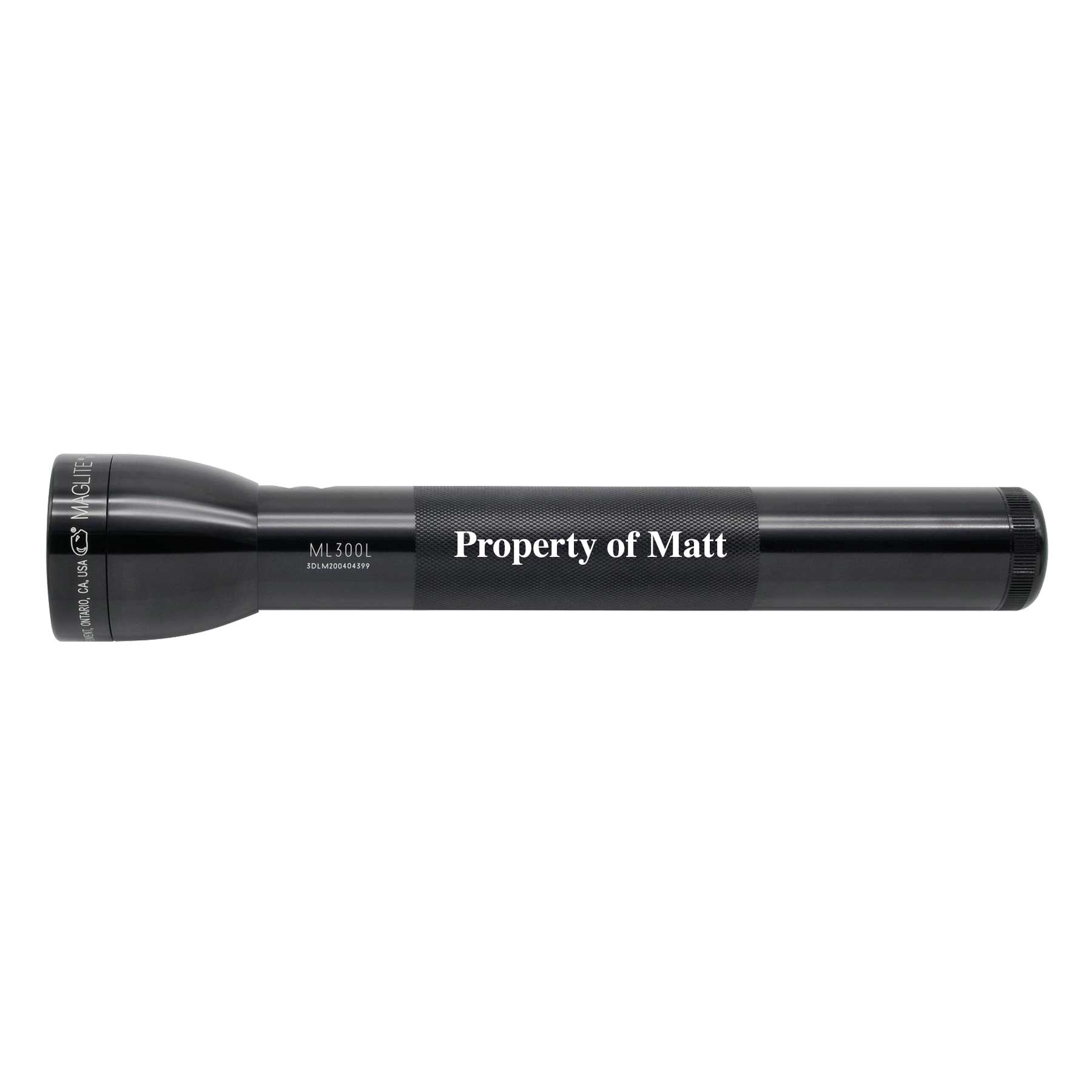 ML300L LED 3-Cell D Flashlight - Black - Custom Engraving