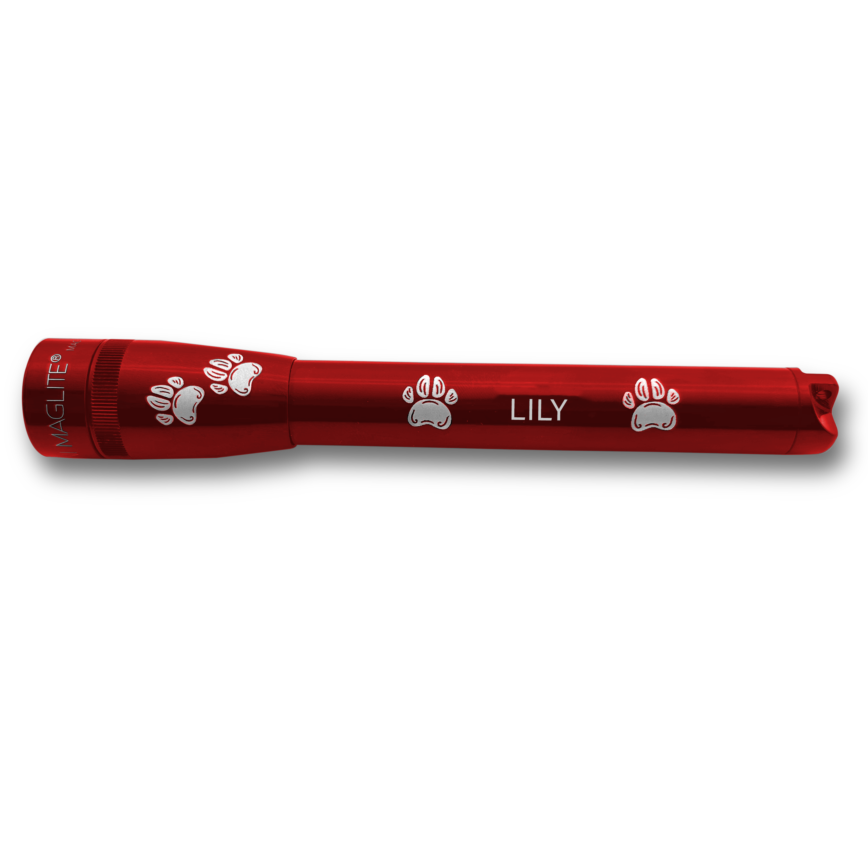 Mini Maglite Pro LED Flashlight - Red - Custom Pet Engraving