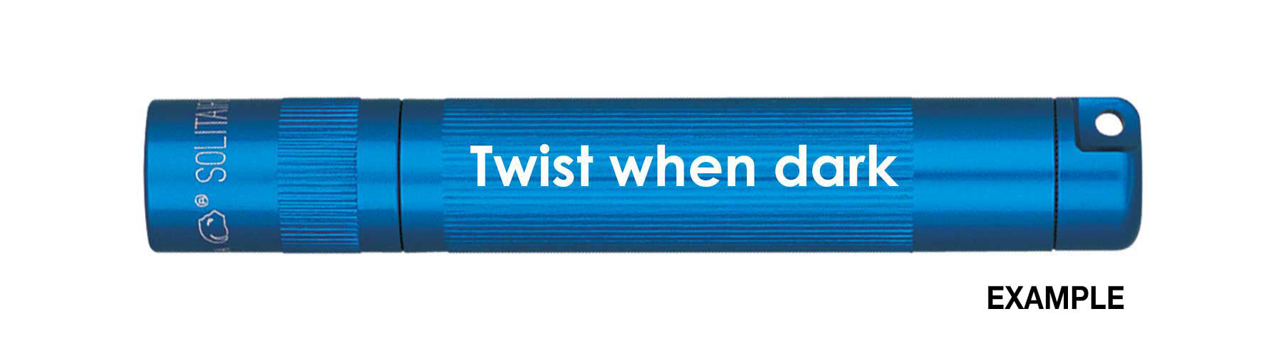 Solitaire LED Key Chain Flashlight - Blue - Custom Engraving