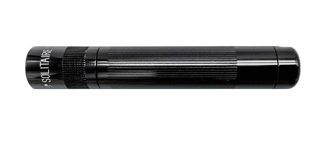 Solitaire LED Key Chain Flashlight - Black -Custom Engraving