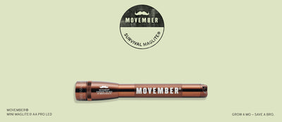 Movember flashlight as mustache shot