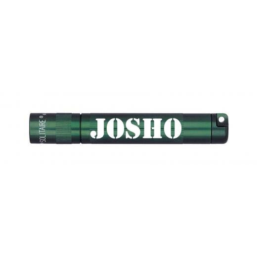 Solitaire LED Key Chain Flashlight - Dark Green -Custom Engraving