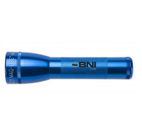 Blue ML25LT LED two-cell C flashlight with knurled grip and engraving