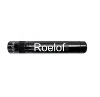 Black Solitaire LED Key Chain Flashlight with custom engraving Roelof