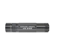 Gray XL50 LED flashlight with 3 AAA cells and custom engraving Fortune favors the brave