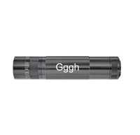 Gray XL50 LED flashlight with 3 AAA cells and custom engraving Gggh