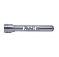ML300L LED 3-Cell D flashlight in gray with engraved code N77HT along the body