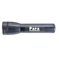 Gray ML25LT LED 2-Cell C flashlight with PAPA engraving
