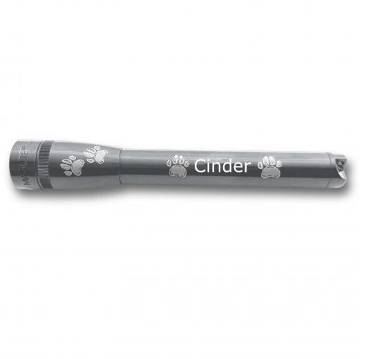 Mini Maglite Pro LED Flashlight - Gray - Custom Pet Engraving