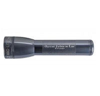 ML25LT LED 2-Cell C flashlight in gray with custom engraving along the body