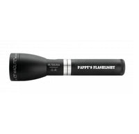 Matte black ML150LRSX rechargeable LED flashlight with PAPPY'S FLASHLIGHT engraving