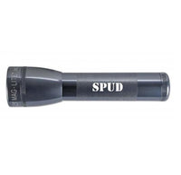 Gray ML25LT two-cell C flashlight with SPUD engraving