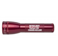 ML25LT red two cell C flashlight with BetheLight Matthew 5:6 Connor Mullings engraving