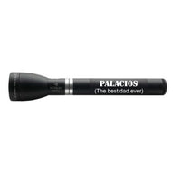 Matte black ML150LRX rechargeable LED flashlight engraved Palacios The best dad ever