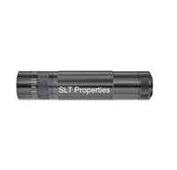Gray XL50 LED 3-Cell AAA flashlight with SLT Properties engraving.