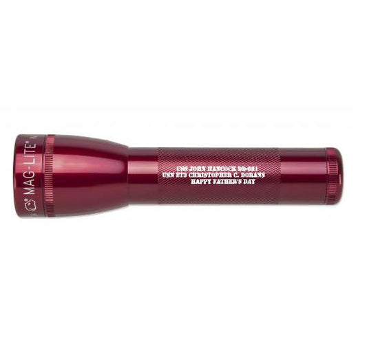 ML25LT LED 2-Cell C Flashlight - Red - Custom Engraving