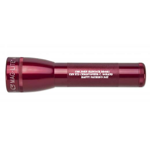 ML25LT LED 2-Cell C Flashlight - Red - Custom Engraving
