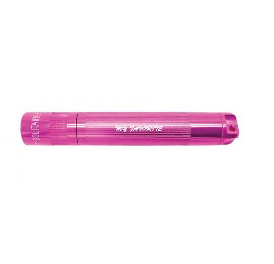 Solitaire LED Key Chain Flashlight - Pink - Custom Engraving