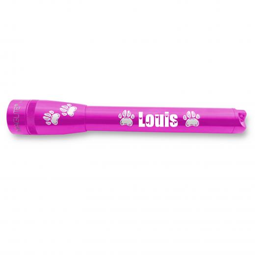 Mini Maglite Pro LED Flashlight - Pink - Custom Pet Engraving