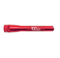 Red Mini Maglite Pro LED flashlight with custom engraving