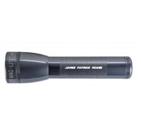 Gray ML25LT LED 2-Cell C flashlight with a custom engraving along the grip