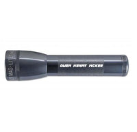 Gray ML25LT LED 2-Cell C flashlight with a custom engraving along the grip
