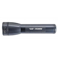 Gray ML25LT LED 2-Cell C flashlight with a custom engraving along the grip
