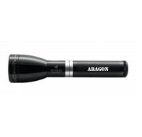 Gloss black ML150LRS rechargeable LED flashlight with ARAGON engraving