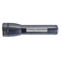 ML25LT LED 2-Cell C flashlight in gray with knurled grip and custom engraving