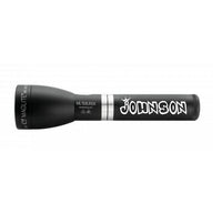 Matte black ML150LRSX rechargeable LED flashlight with Johnson engraving along the body