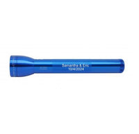 Blue ML300L LED 3-Cell D flashlight with Samantha and Eric engraving 10/4/2024
