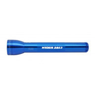 Blue ML300L 3-Cell D flashlight with custom engraving along the body
