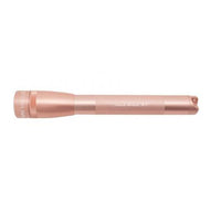 Rose gold Mini Maglite Pro LED flashlight with knurled grip and custom engraving