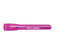 Pink Mini Maglite Pro LED flashlight with Danielle Anderson engraving