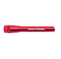 Red Mini Maglite Pro LED flashlight with Michael Canterbury engraving
