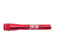 Mini Maglite Pro LED flashlight in red with custom engraving