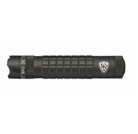 Black MAG-TAC CR123 LED tactical flashlight with crowned bezel and rugged textured grip