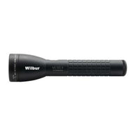 ML50LX two cell C flashlight in black with textured grip and custom engraving, side profile