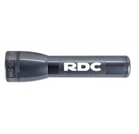 Gray ML25LT LED 2-Cell C flashlight with RDC branding and textured grip