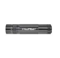 Gray XL50 LED flashlight with custom engraving along the body