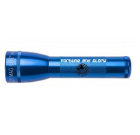 Blue ML25LT LED two-cell C flashlight with Fortune and Glory engraving