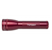 ML25LT LED two cell C flashlight in red with Thompson engraving
