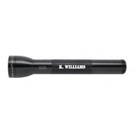 Black ML300L LED 3-Cell D flashlight with K. WILLIAMS engraving on the barrel