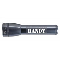 Gray ML25LT LED 2-Cell C flashlight with RANDY engraving on the body