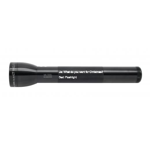 ML300L LED 3-Cell D Flashlight - Black - Custom Engraving