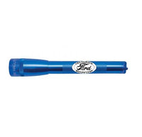 Blue Mini Maglite Pro LED Flashlight with custom engraving and textured grip